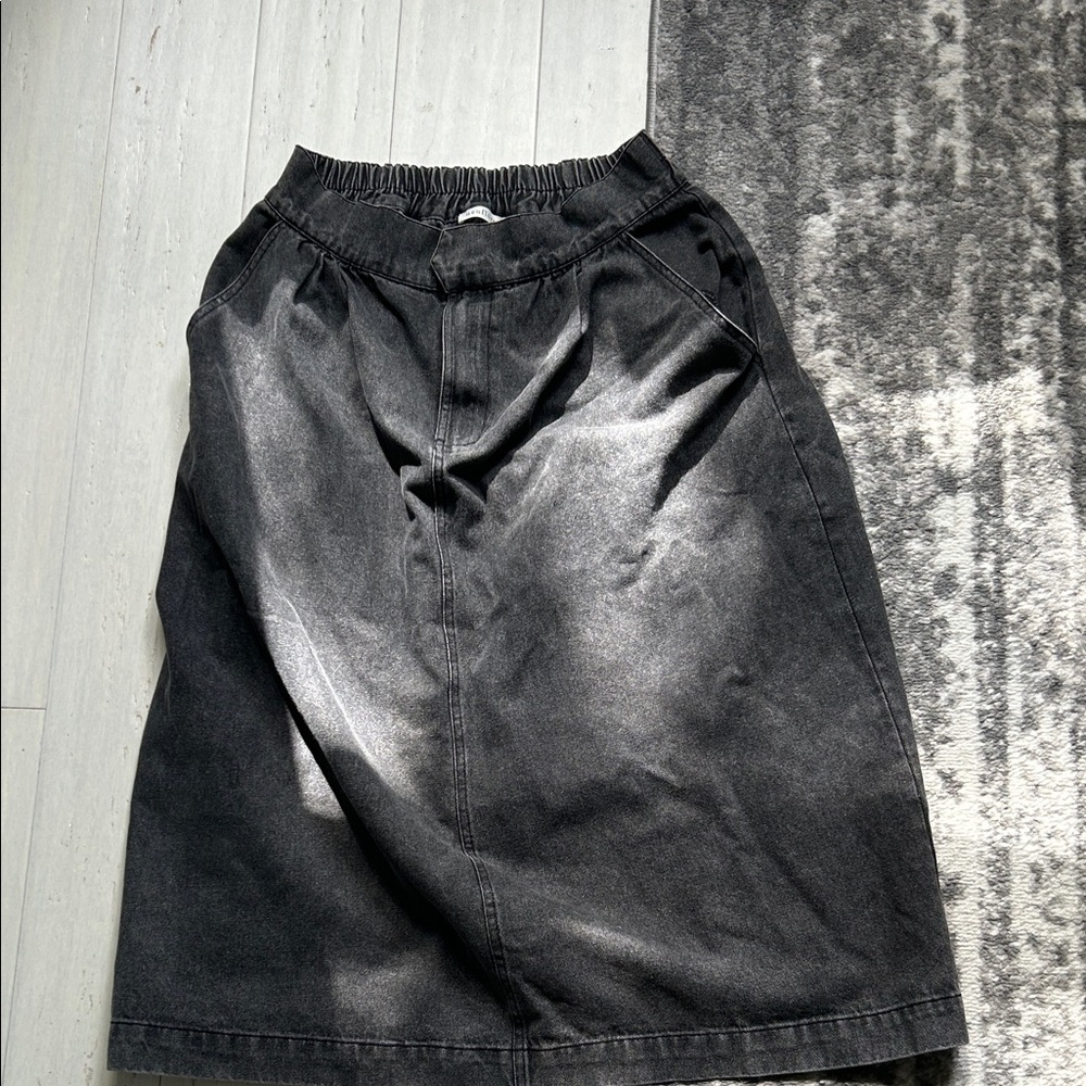 Black Denim Skirt